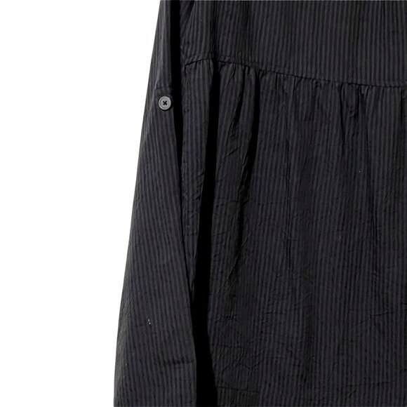 Michael Michael Kors Womens Size L Black Button-Front Long-Sleeve Tunic Top - Picture 4 of 9